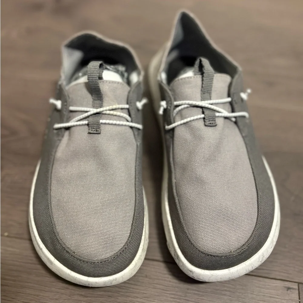 Merrell Men's Hut Moc 2 Canvas Paloma Grey Boat Shoes Slip On‎ Comfort Outdoors